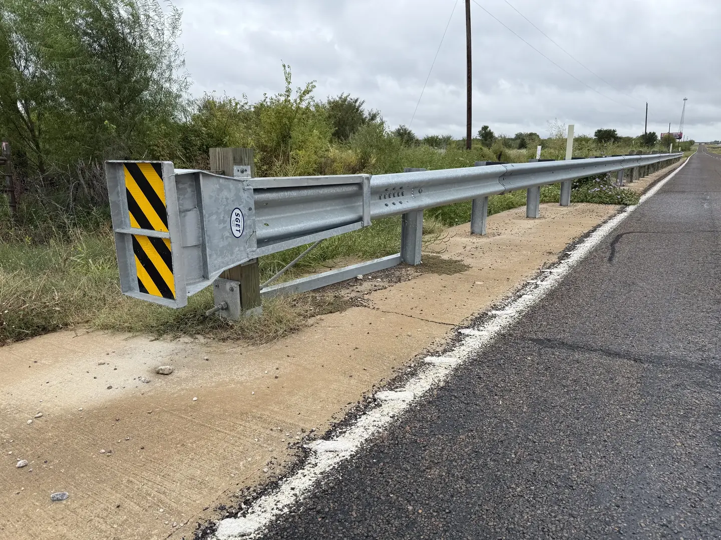 SGET guardrail end terminal installed for state DOT project